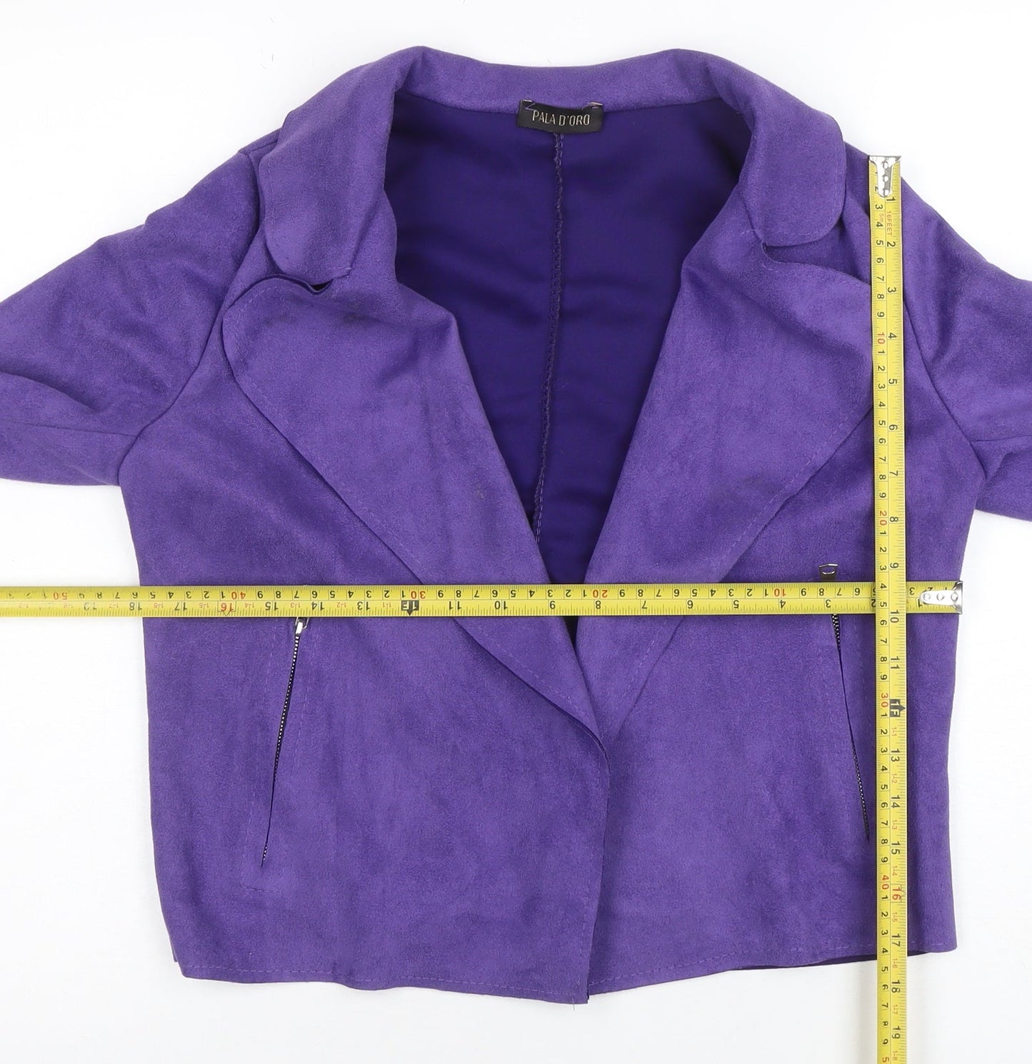 Pala D’Oro Women Purple Suede Look Biker Jacket Size S