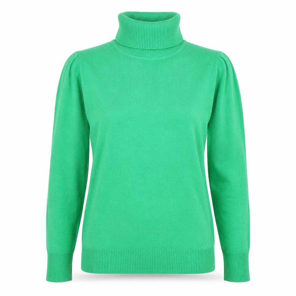BR Women's Green Roll Neck Long Sleeve Pullover Jumper Size M