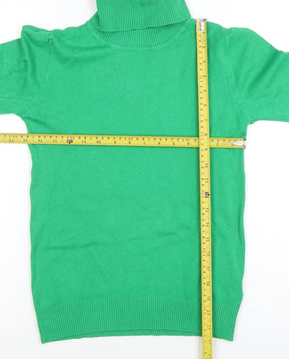BR Women's Green Roll Neck Long Sleeve Pullover Jumper Size M