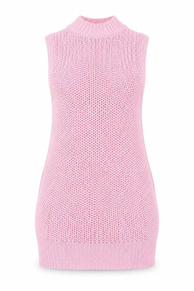 Forever 21 Women’s Pink Sleeveless Open-Knit Pullover Jumper XS