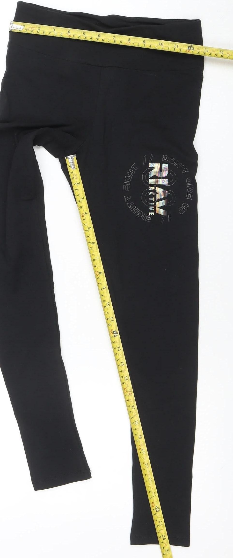 River Island Women Black XS Leggings High Waist Stretch Activewear