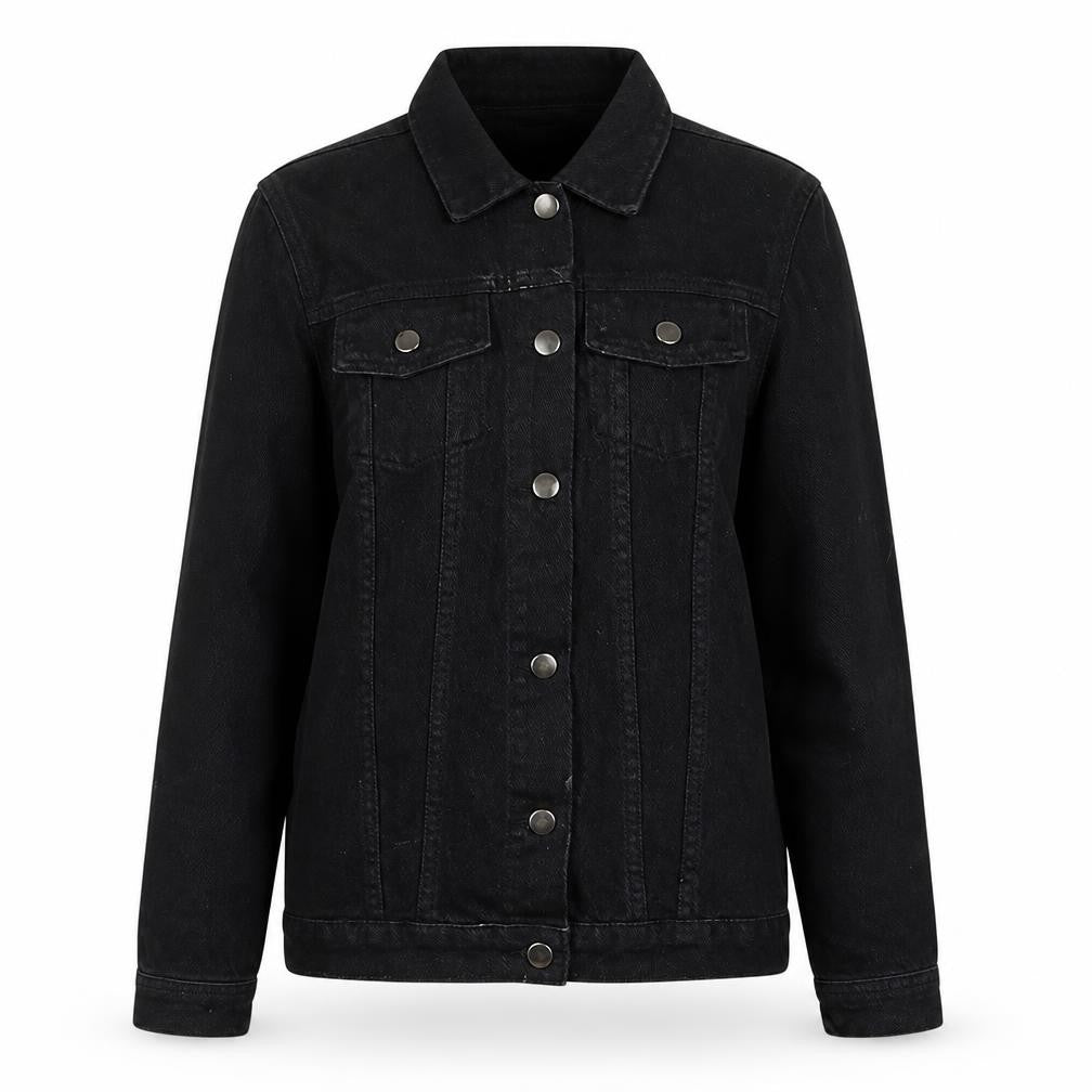 Boohoo Women’s Black Chain Detail Denim Jacket Size 6