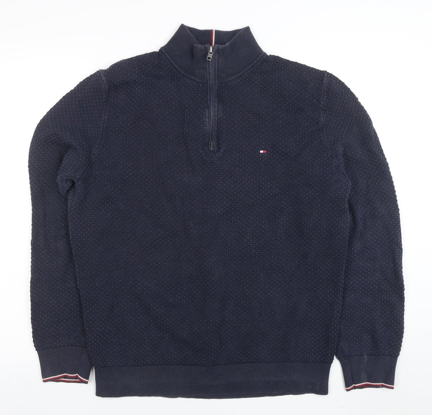 Tommy Hilfiger Men's Blue Cotton 1/2 Zip Sweatshirt Size L