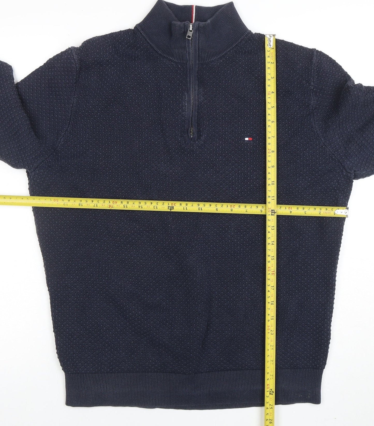 Tommy Hilfiger Men's Blue Cotton 1/2 Zip Sweatshirt Size L