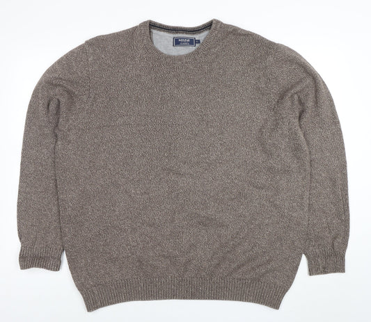 Maine New England Men's Brown XL Cotton Crew Neck Jumper