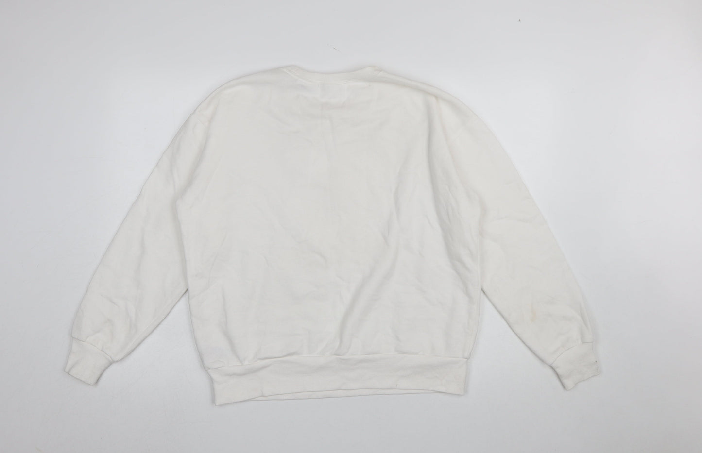 Beloved Woman White Hogwarts Sweatshirt Medium Cotton Blend