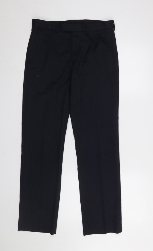 Dunnes Stores Men's Navy Dress Pants 28W 31L Regular Fit Straight Leg