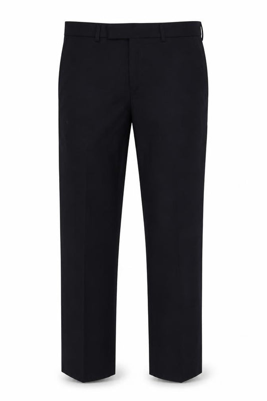 Front view of Dunnes Men's Navy Dress Pants 28W 31L Regular Fit Straight Leg