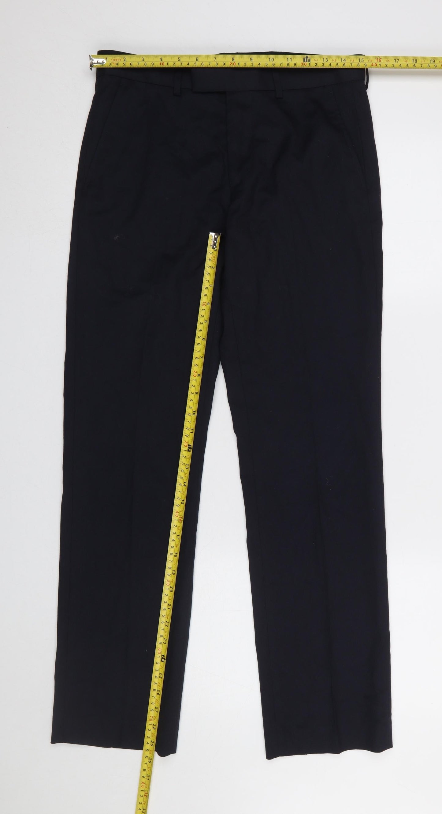 Dunnes Stores Men's Navy Dress Pants 28W 31L Regular Fit Straight Leg