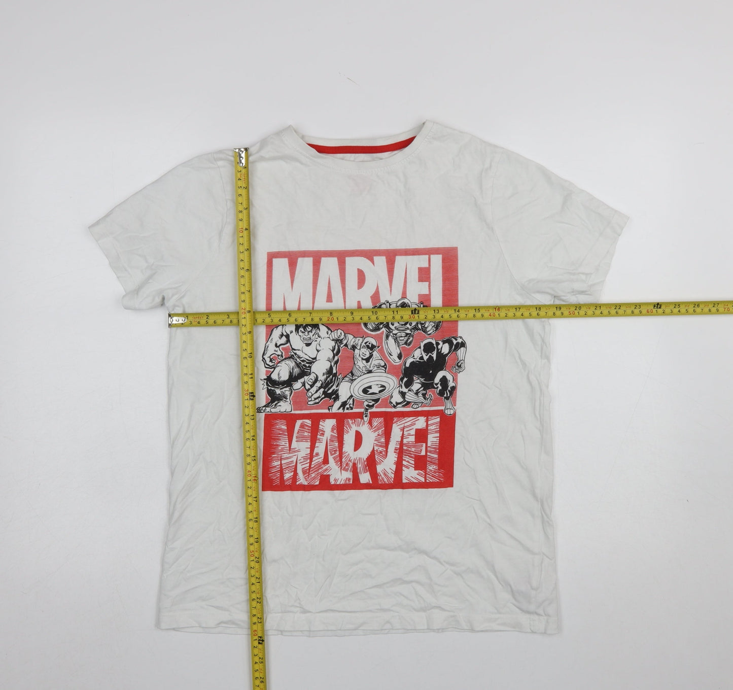 Primark Boys White Marvel Avengers Graphic Short Sleeve T-Shirt 14-15 Years