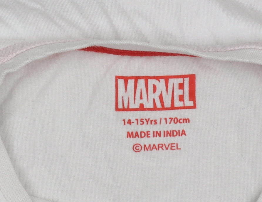 Primark Boys White Marvel Avengers Graphic Short Sleeve T-Shirt 14-15 Years