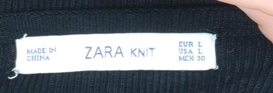 ZARA Women Black Size 14 Bodycon Knit Off Shoulder Dress