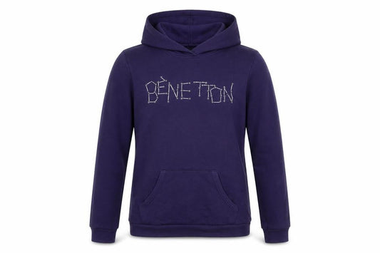 United Colors of Benetton Girls Purple Pullover Hoodie 13-14 Years Logo Cotton