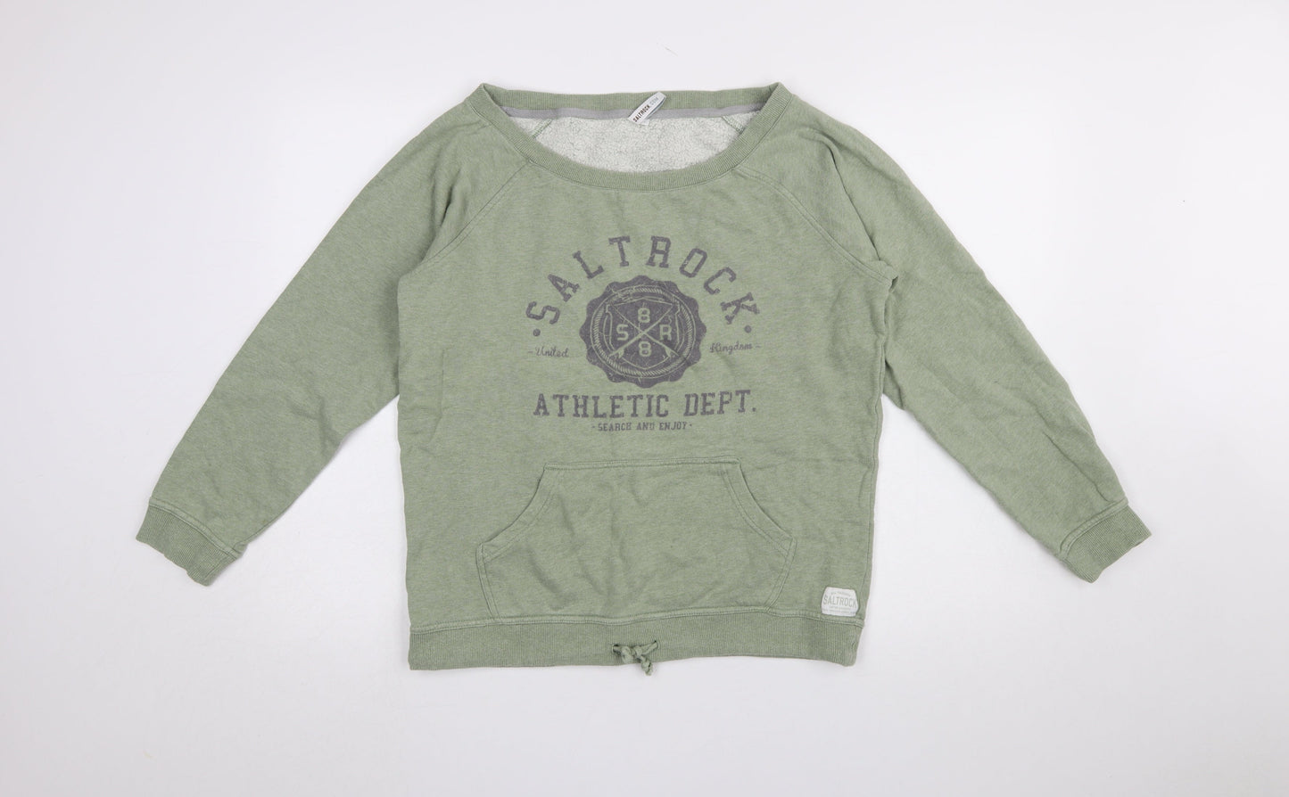 Saltrock Womens Green Size 12 Pullover Sweatshirt Cotton Crew Neck