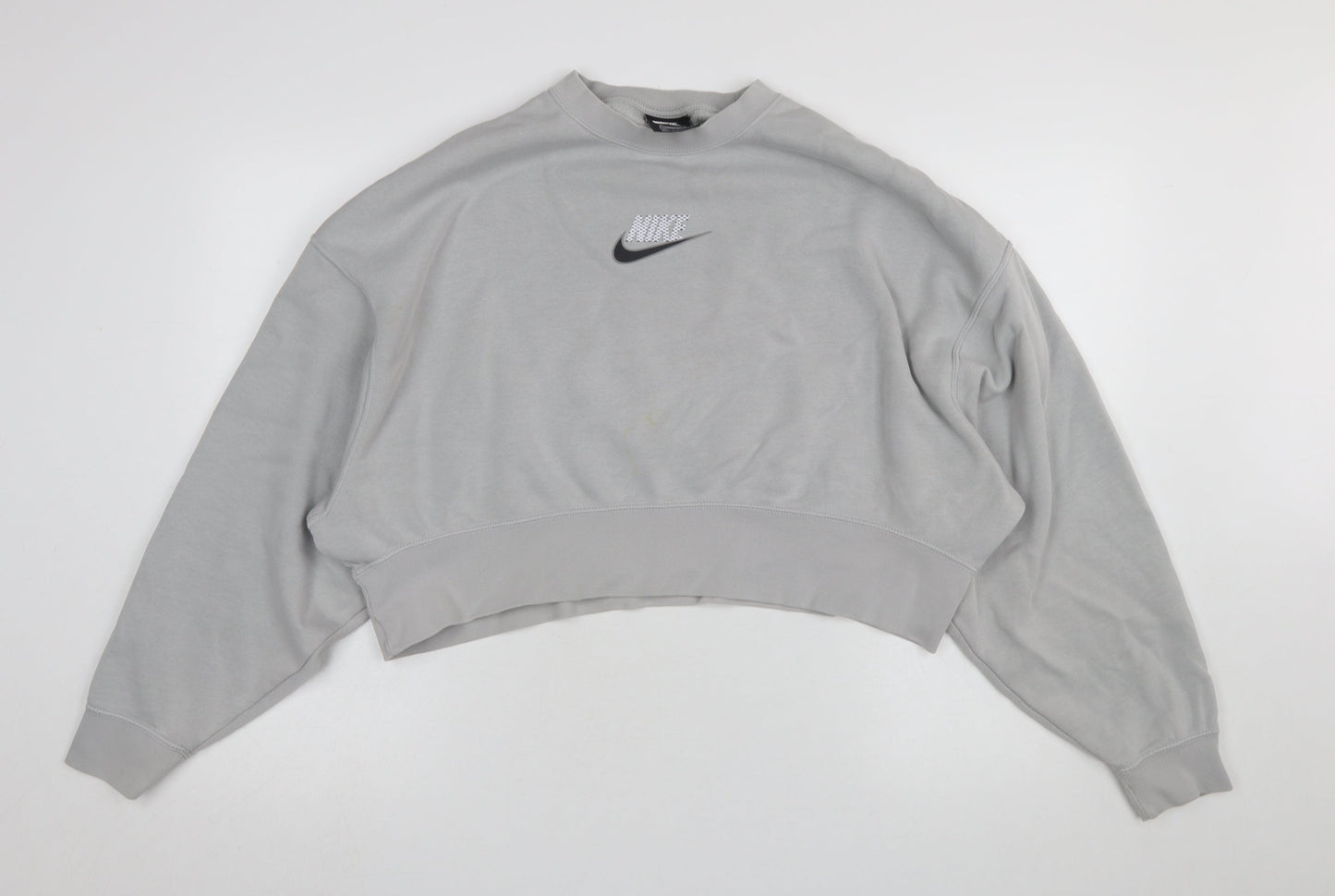 Nike Women Grey XS Loose Fit Crew Neck Sweatshirt Pullover