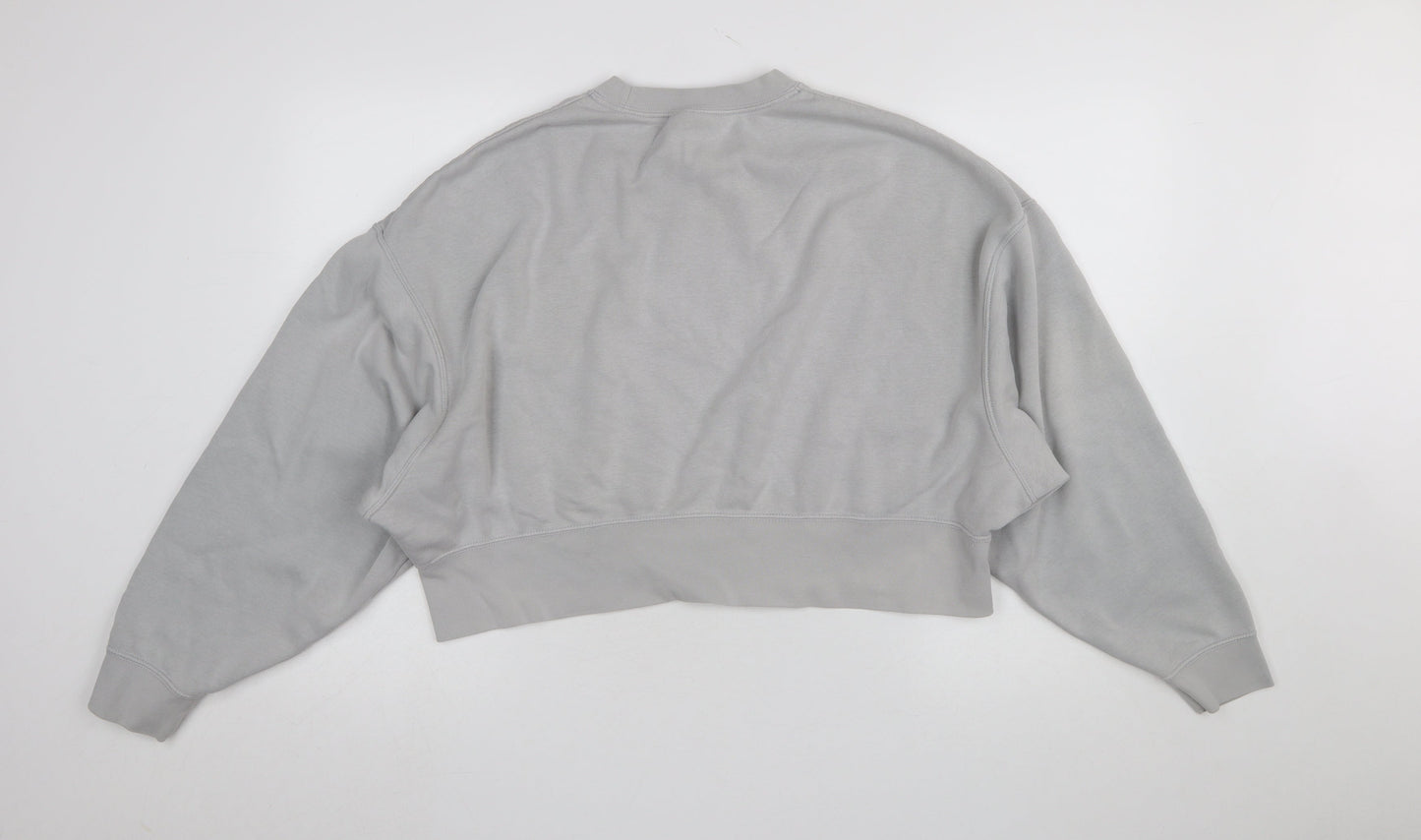 Nike Women Grey XS Loose Fit Crew Neck Sweatshirt Pullover