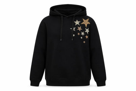 Board Angels Women Black Size 10 Pullover Hoodie with Star Accents
