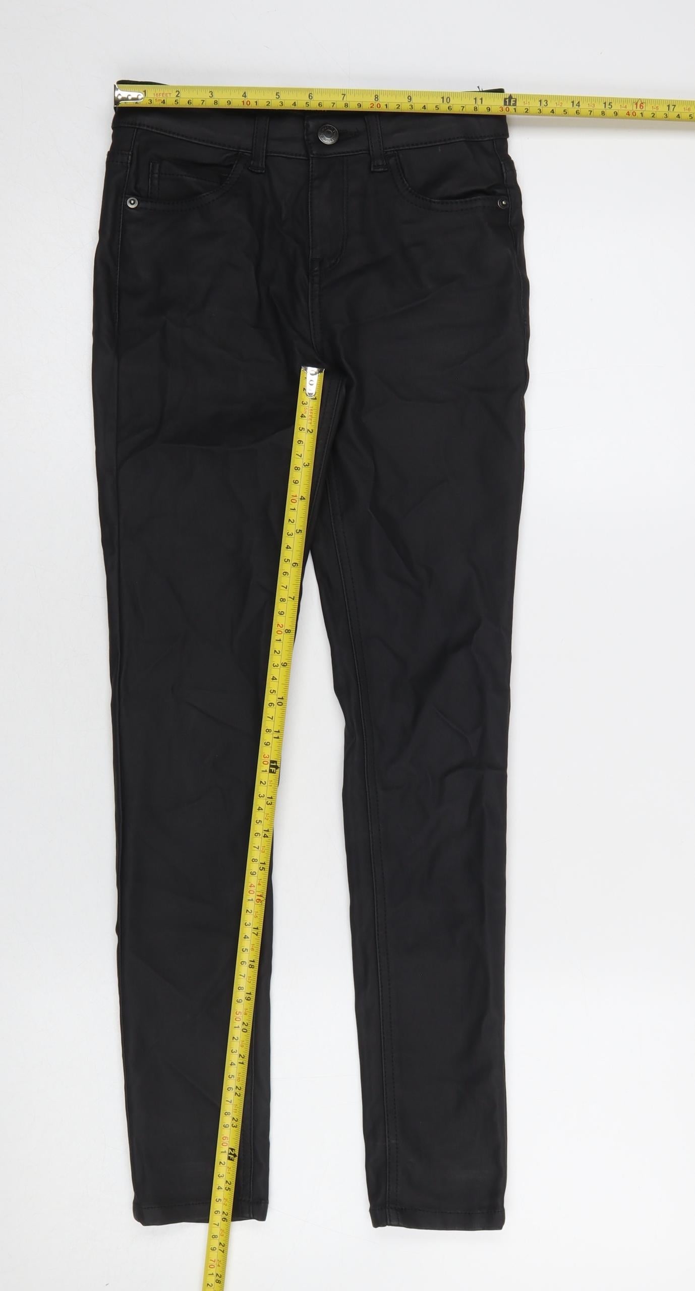 Denim Co. Girls Black Skinny Jeans 10-11 Years Stretch Viscose Blend