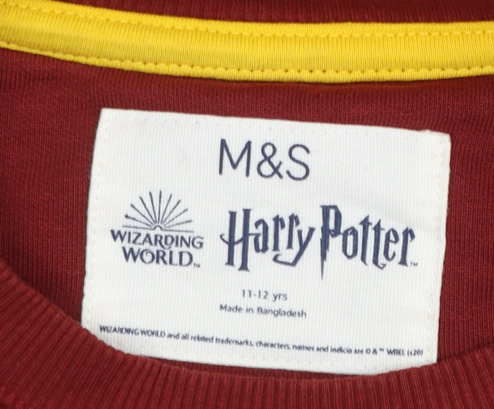 Marks and Spencer Girls Red Gryffindor Harry Potter Pullover Sweatshirt 11-12 Years
