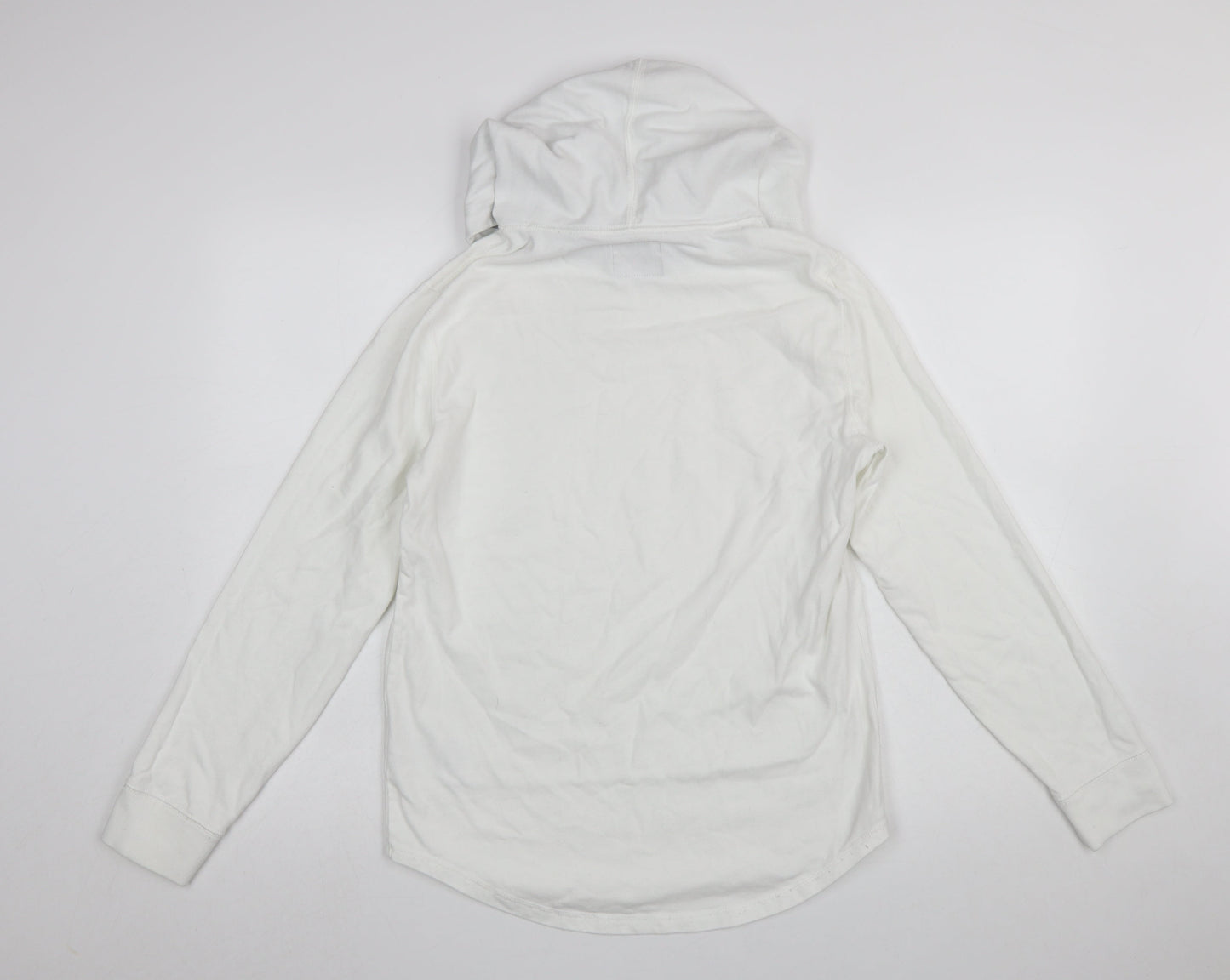 Abercrombie & Fitch Women's White XS Pullover Hoodie Cotton Long Sleeve