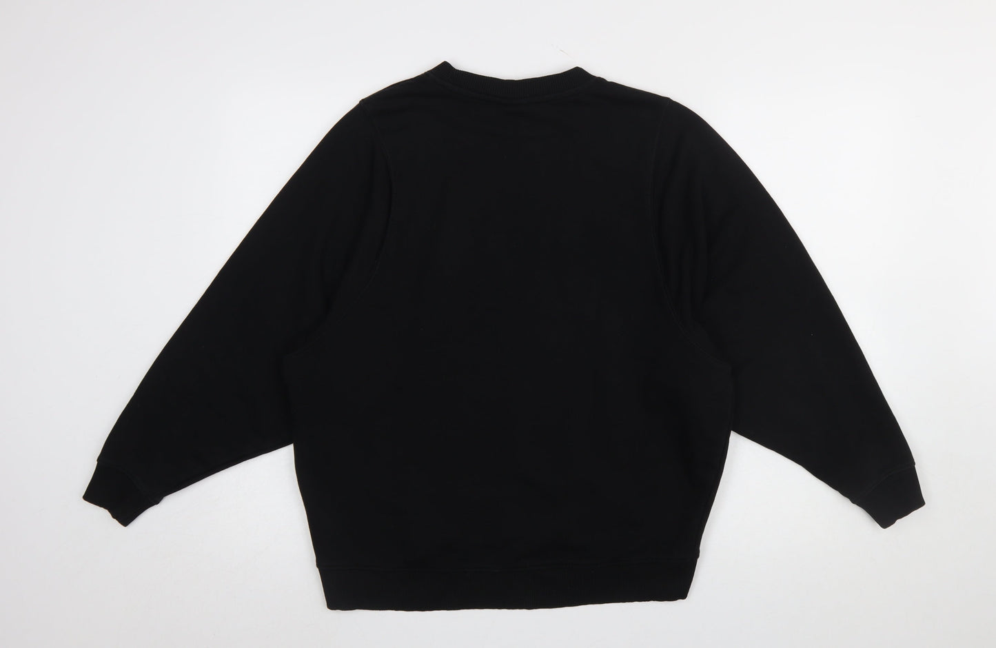 Monki Women's Black Cotton Pullover Sweatshirt Size S Relaxed Fit