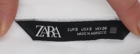 Zara Women White Long Sleeve Button-Up Blouse Size S Classic Style