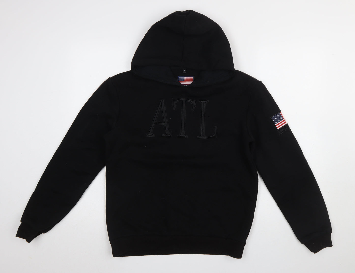 Above The Law Men's Black Pullover Hoodie Size S Embroidered USA Flag