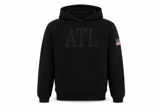 Above The Law Men's Black Pullover Hoodie Size S Embroidered USA Flag