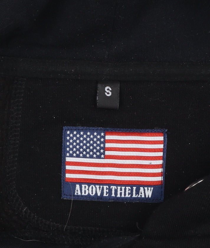 Above The Law Men's Black Pullover Hoodie Size S Embroidered USA Flag