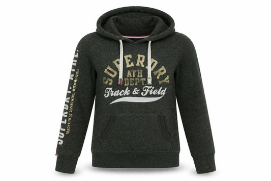 Superdry Women’s Green Pullover Hoodie UK 8 Track & Field Logo