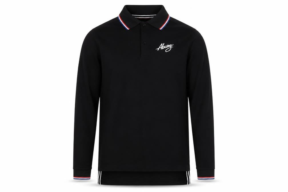Abuze London Men's Black Long Sleeve Polo Shirt Size S