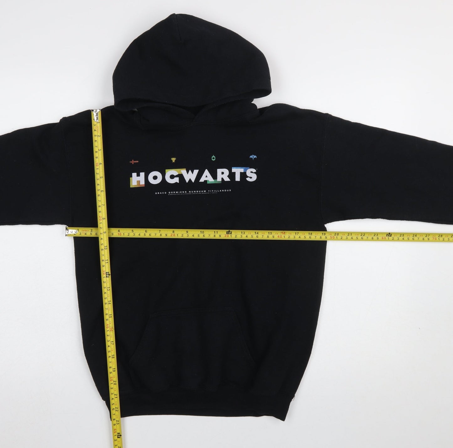 Harry Potter Boys Black Hogwarts Pullover Hoodie XL Cotton Blend