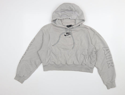 Nike Air Women's Grey Pullover Hoodie Small Relaxed Fit Logo