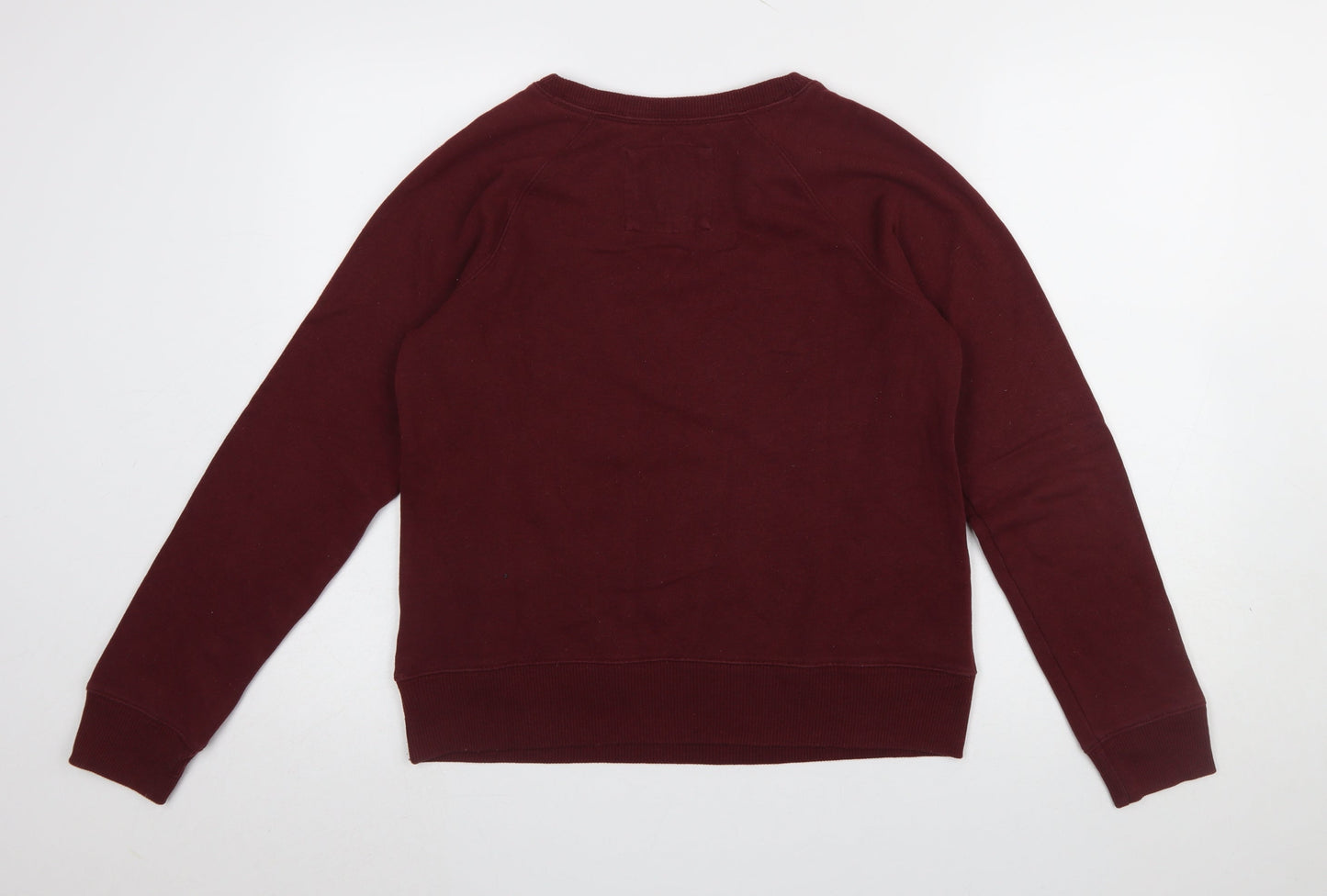Abercrombie & Fitch Women's Burgundy Pullover Sweatshirt M Logo Cotton Blend