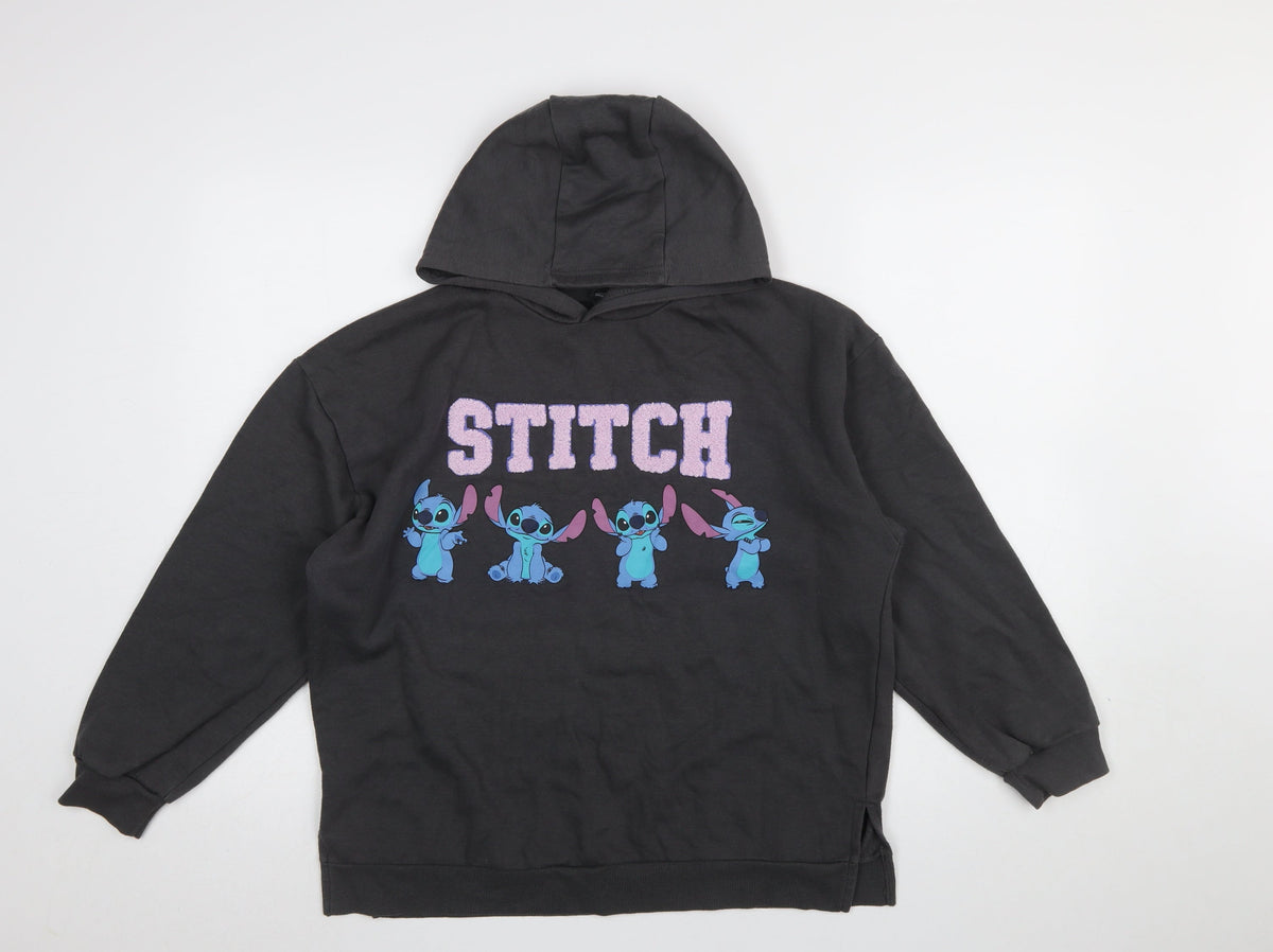 Disney Primark Girls Black Stitch Pullover Hoodie 12-13 Years