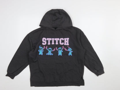 Disney Primark Girls Black Stitch Pullover Hoodie 12-13 Years