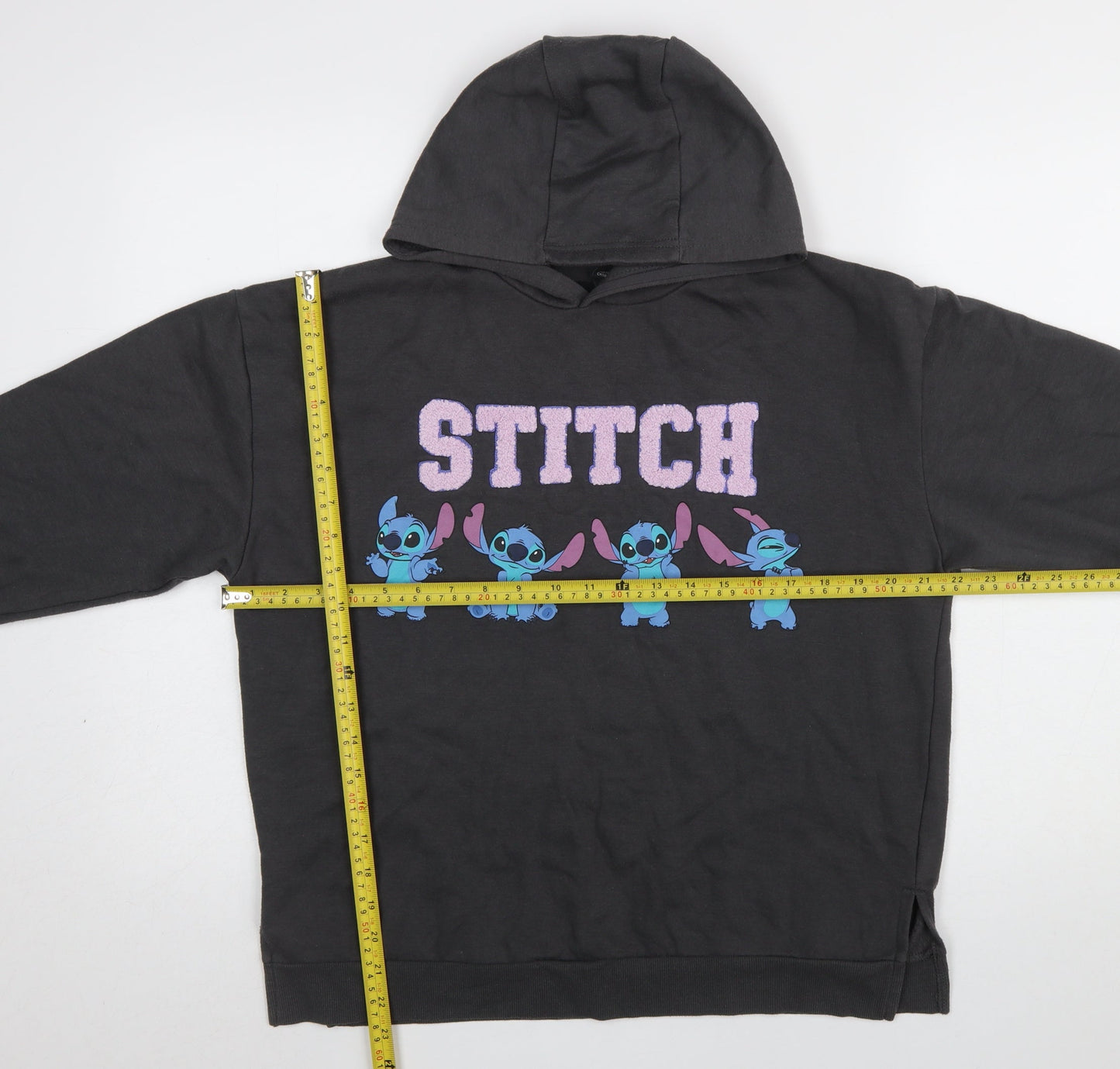 Disney Primark Girls Black Stitch Pullover Hoodie 12-13 Years