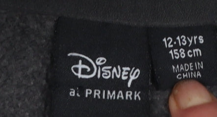 Disney Primark Girls Black Stitch Pullover Hoodie 12-13 Years