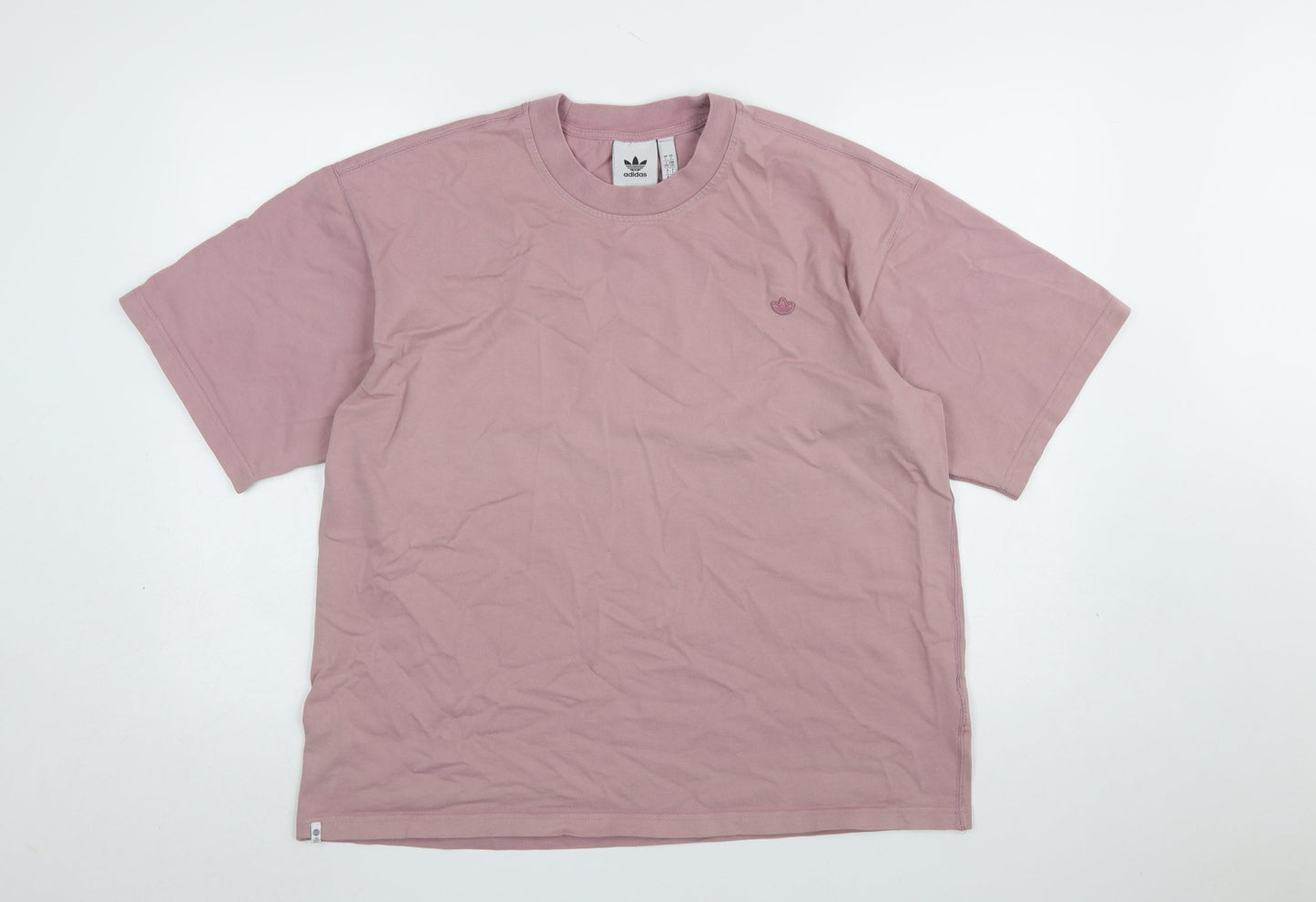 Adidas Womens Pink Organic Cotton Relaxed T-Shirt Size L