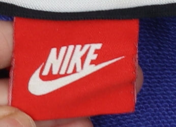 Nike Men Blue Full Zip Hoodie L Regular Fit Cotton Blend