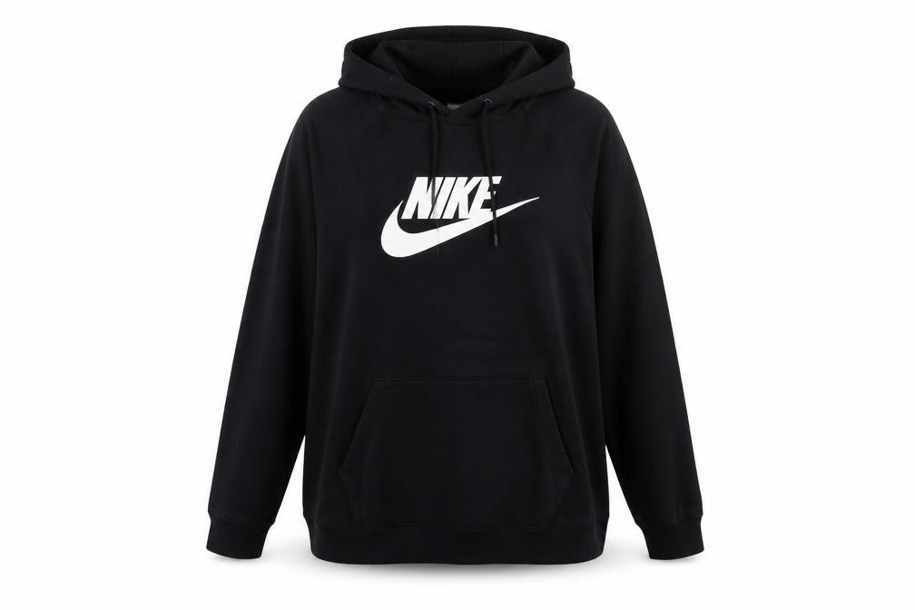 Nike Women Black Pullover Hoodie 1X Cotton Blend Logo Hoodie