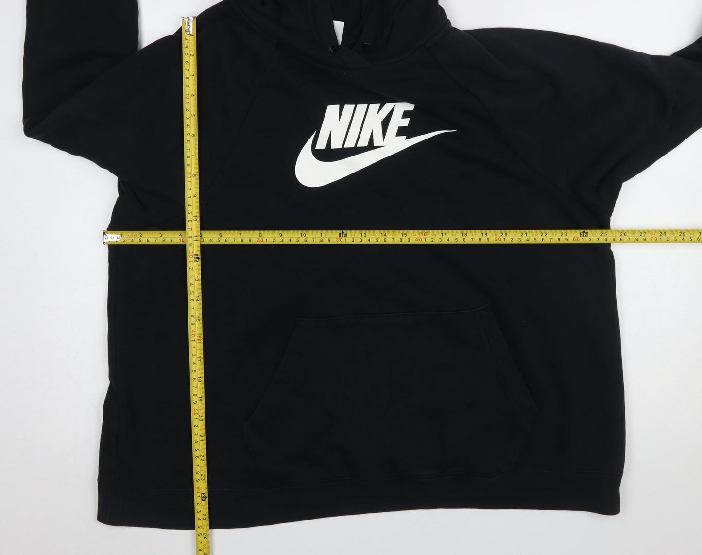 Nike Women Black Pullover Hoodie 1X Cotton Blend Logo Hoodie