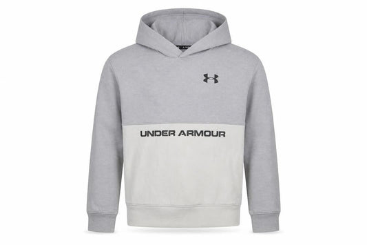 Under Armour Boys Grey Colourblock Pullover Hoodie Size Small YSM