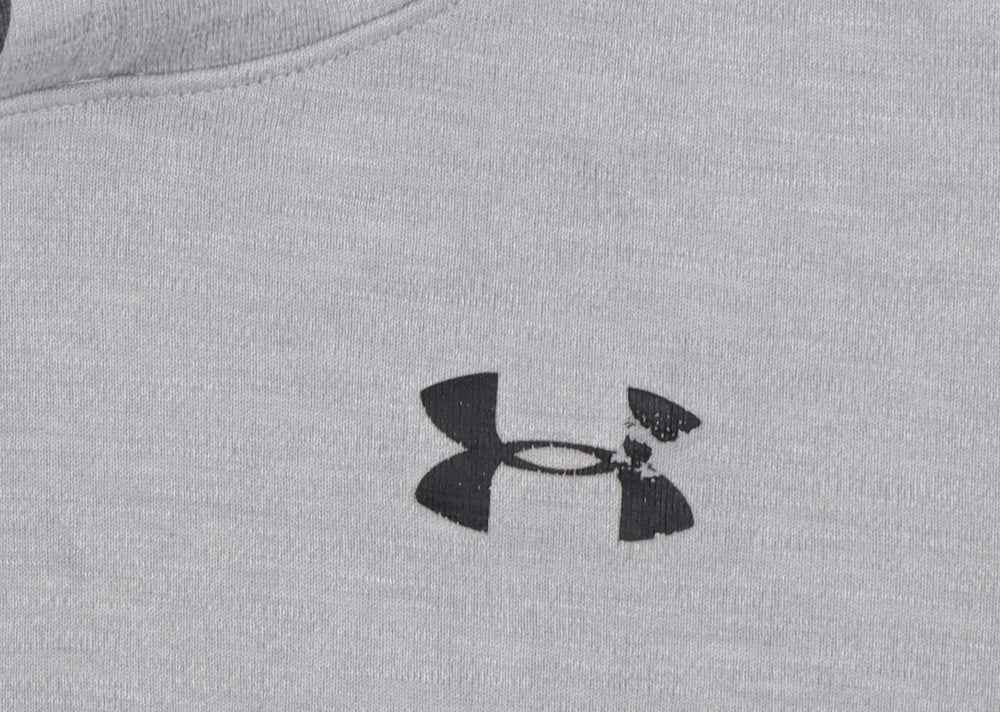 Under Armour Boys Grey Colourblock Pullover Hoodie Size Small YSM
