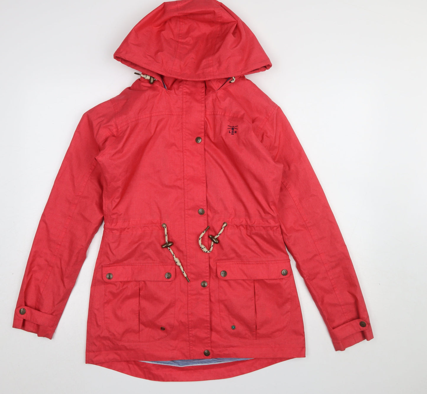 Lighthouse Women's Red Hooded Anorak Jacket Size 8 Waterproof Mid-Length