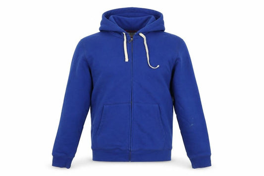 Lands' End Men's Blue Full Zip Hoodie Size M Cotton Fleece