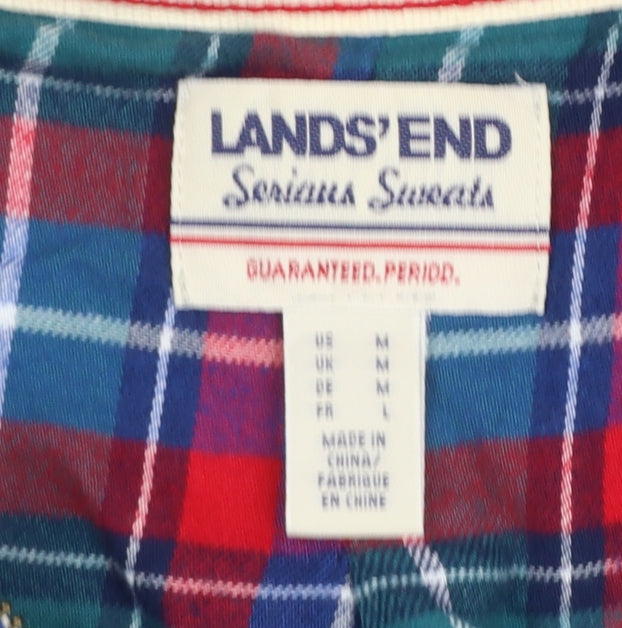 Lands' End Men's Blue Full Zip Hoodie Size M Cotton Fleece