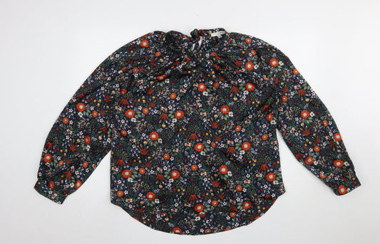 JACHS Girlfriend Women’s Multicoloured Floral High Neck Long Sleeve Blouse XL