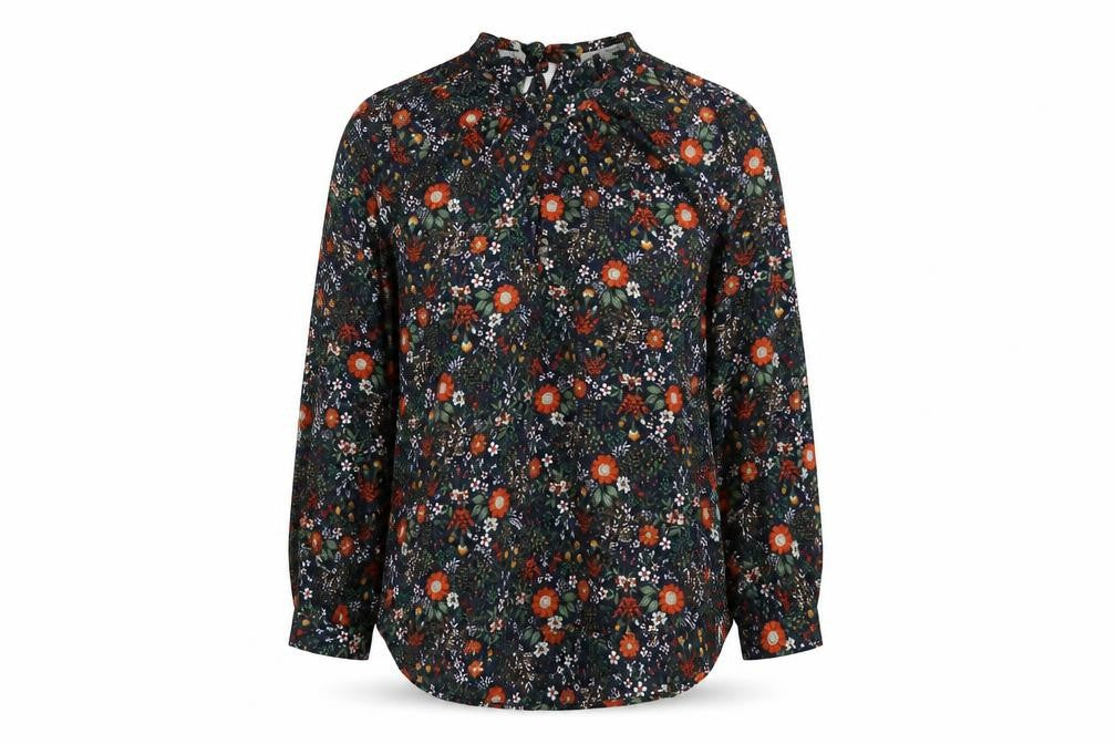 JACHS Girlfriend Women’s Multicoloured Floral High Neck Long Sleeve Blouse XL