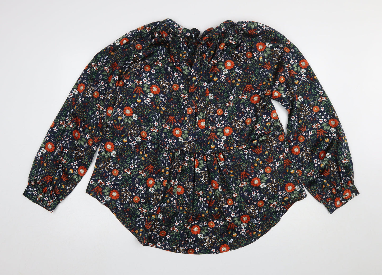 JACHS Girlfriend Women’s Multicoloured Floral High Neck Long Sleeve Blouse XL